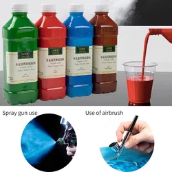 500ml Acrylic Paint Liquid Airbrush Colorant Waterproof and Sunlight Resistant Wall Painting Wigwam White Gold Color
