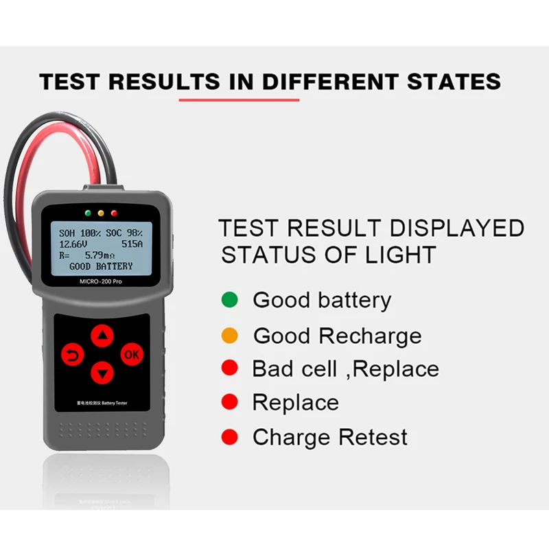 MICRO-200PRO Car Battery Tester Capacity Digital Car System Tool Analyzer Truck Motorcycle Automotivo 12V 24V 40-2000CCA