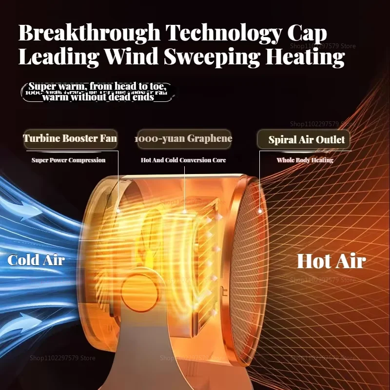 سخان مجفف هواء دافئ صغير موفر للطاقة، منفاخ هواء دافئ متعدد الوظائف قابل للتعديل ومحمول مناسب لمعايير الاتحاد الأوروبي والولايات المتحدة #6