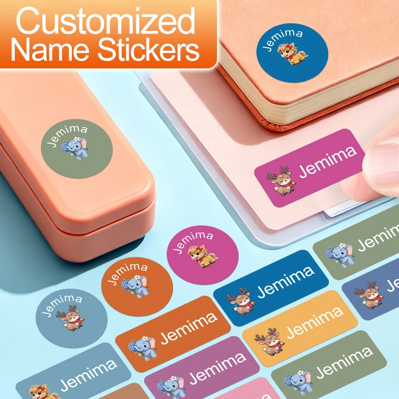 Etiquetas personalizadas con nombre - Etiquetas personalizadas para utensilios de cocina, diseño higiénico y duradero para útiles escolares, tazas y superficies lisas