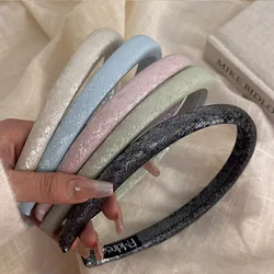 Fashion Shimmer Hairbands Women Solid Shinning Headbands Girls Simple Elegant Hair Hoops Handmade Korean Style Hair Accessories