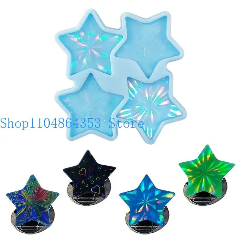 Schmuckgussform Holographische Harzform Pentagramm-Brosche Anhängerform Handyhalter Silikonform für DIY-Bastelarbeiten – Detail 3