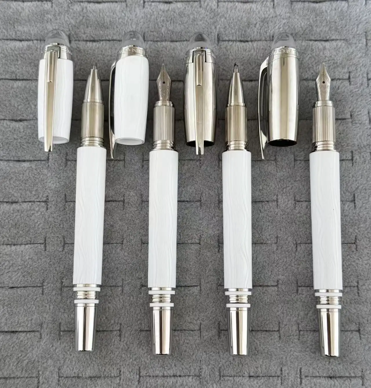 

Luxury Classic Fountain Pen Hexagonal White Star Top Handmade Nib Smooth Writing Business Gift Pen With Gift Box Bag