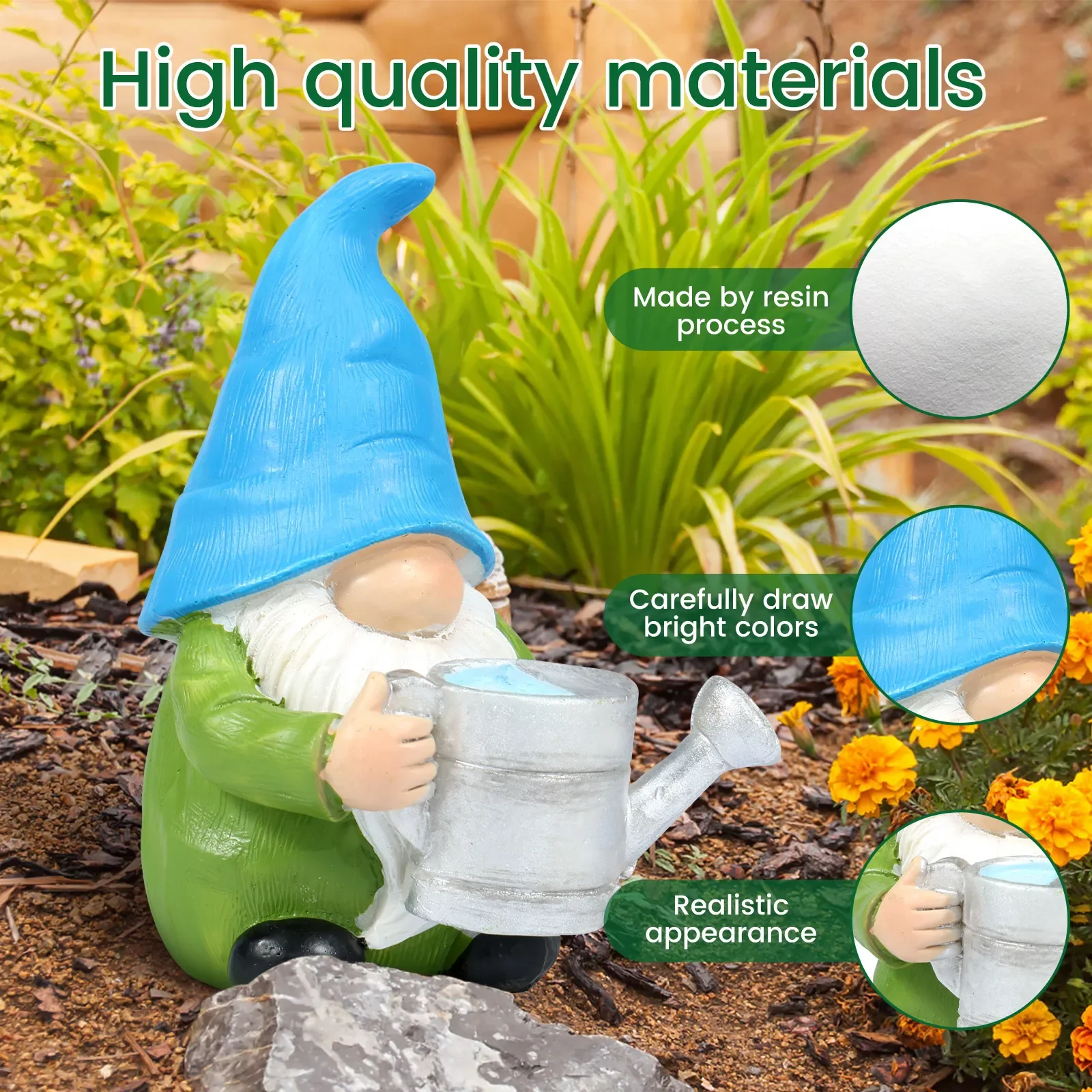 3Pcs Dwarf Garden Statue Handmade Resin Dwarf Sculpture Waterproof Dwarf Figurine Creative Dwarf Decoration Colorful Dwarf