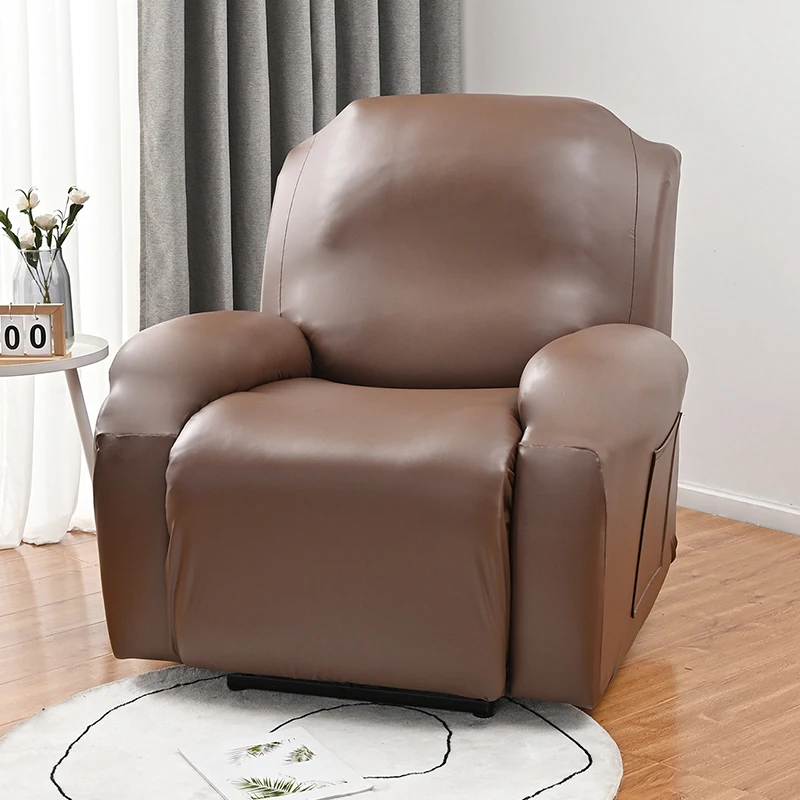 

Waterproof PU Leather Recliner Sofa Cover Elastic All-inclusive Chair Covers Oil-proof Armchair Slipcovers Furniture Protector