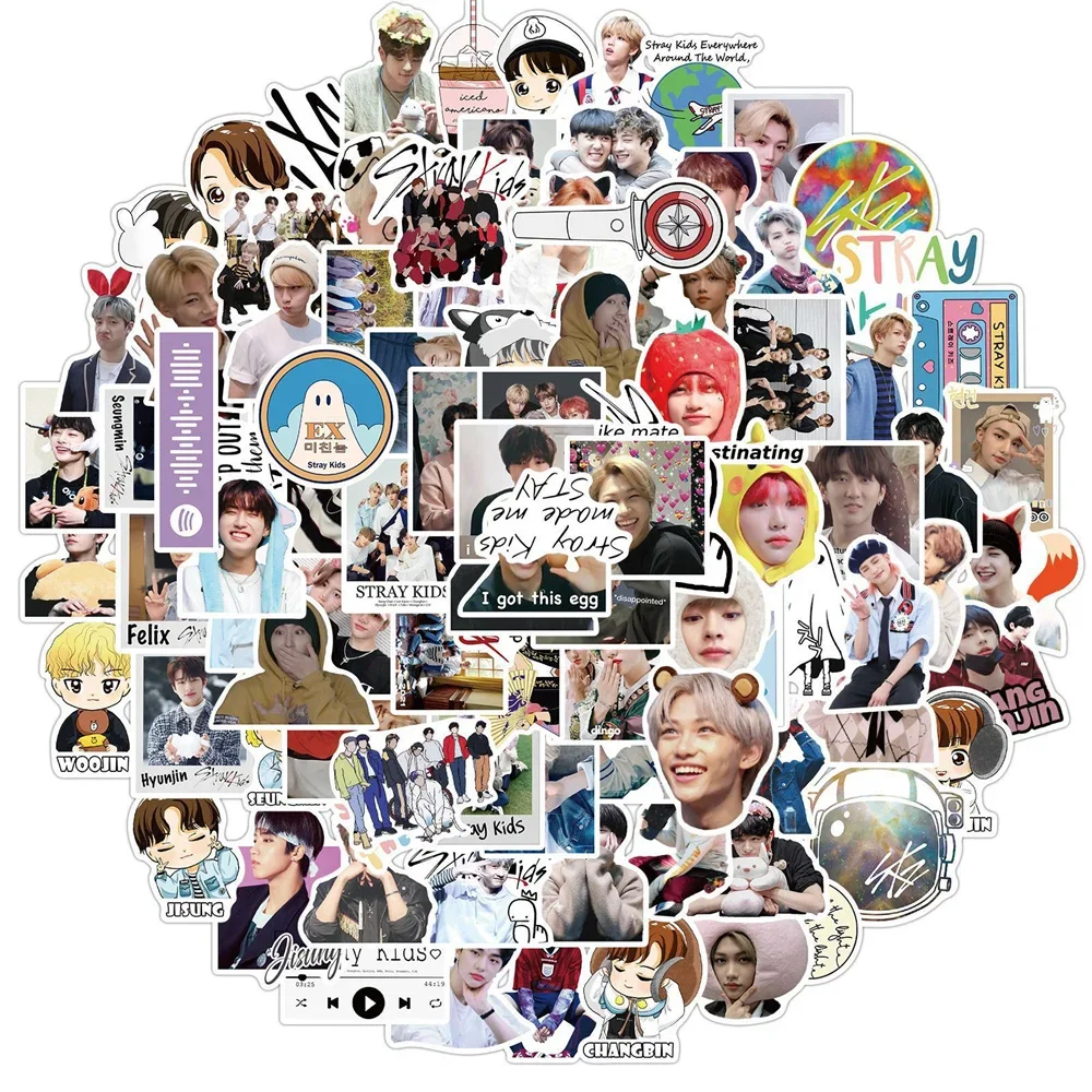 Korean Boy Group Cartoon Stickers, Anime Criativo, iPad, Bagagem, Carro, Guitarra, Decoração de Cama, Impermeável, DIY, Atacado, Novo, 10 Pcs, 30 Pcs, 50Pcs