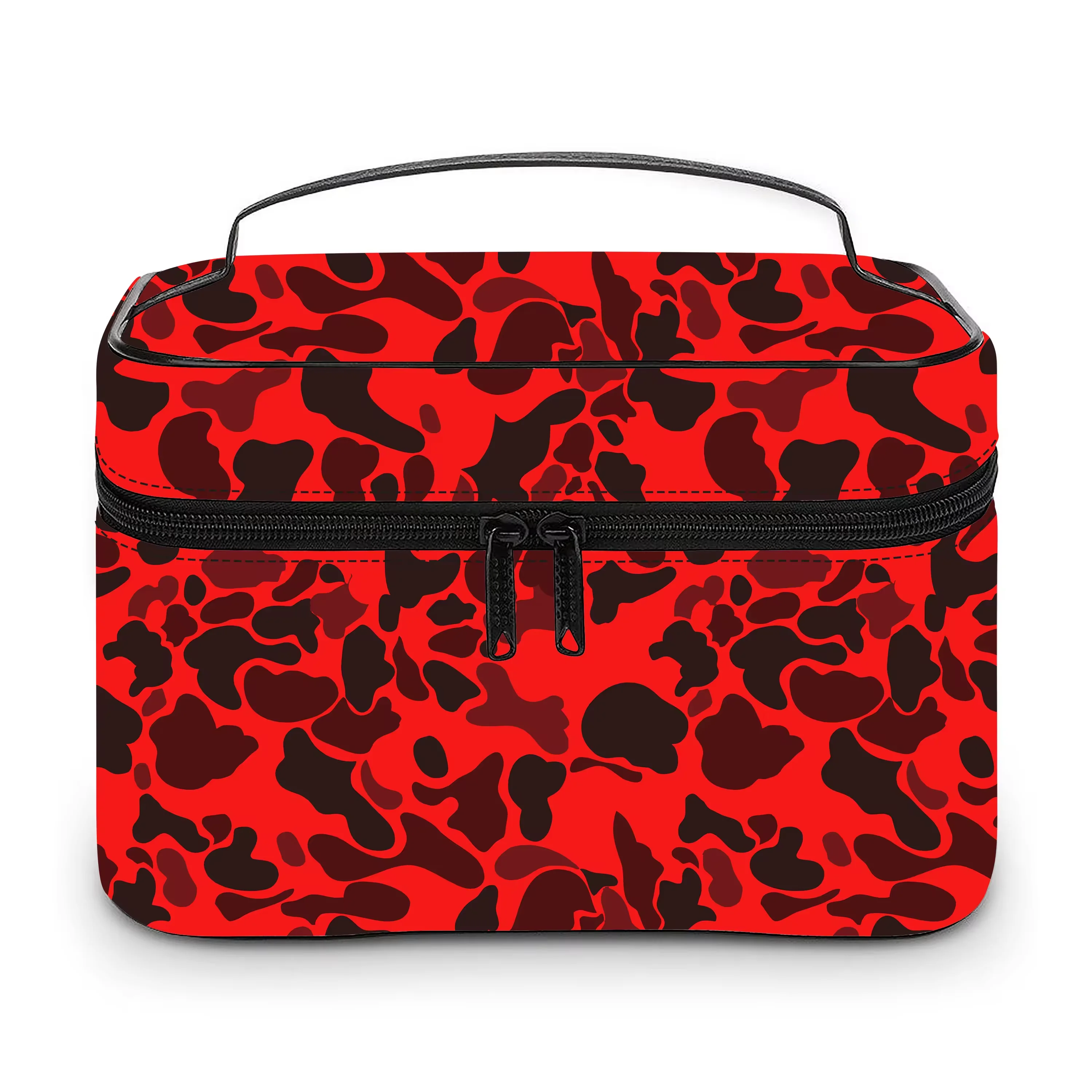 

Lady Custom Yellow Multi Camo Handbag Bag Portable Cloud Camo with Double Zipper Handle Waterproof Handbag Travel Makeup Case