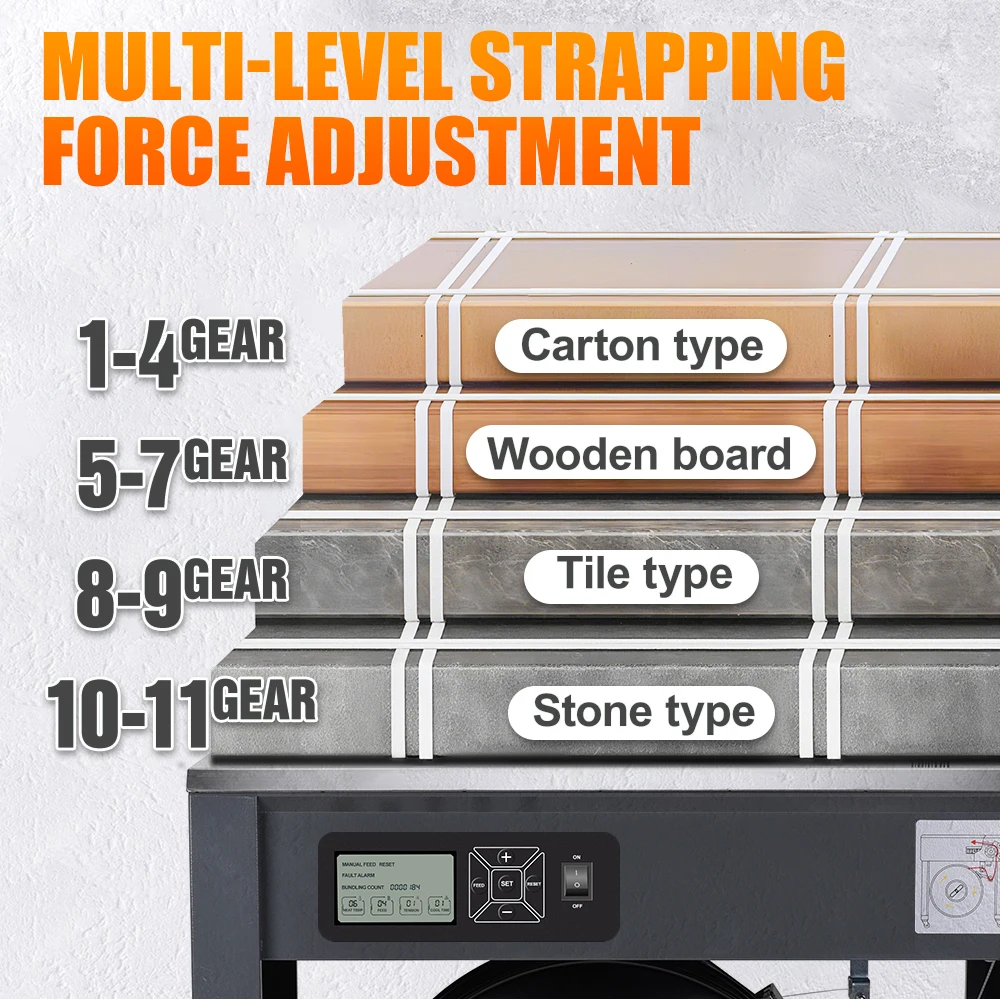 Low Platform Banding Machine Plastic PP Belt Cardboard Box Semi Automatic Strapping Machine for Carton Case Packaging