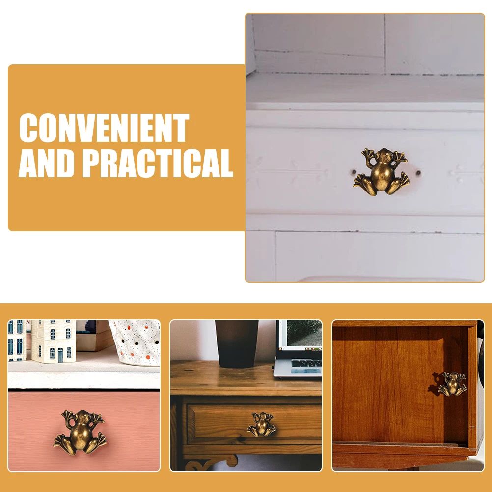 

4pcs Retro Metal Frog Cabinet Handle Zinc Alloy Drawer Pulls Dresser Knob Animal Shaped Door Handle Wardrobe Pull
