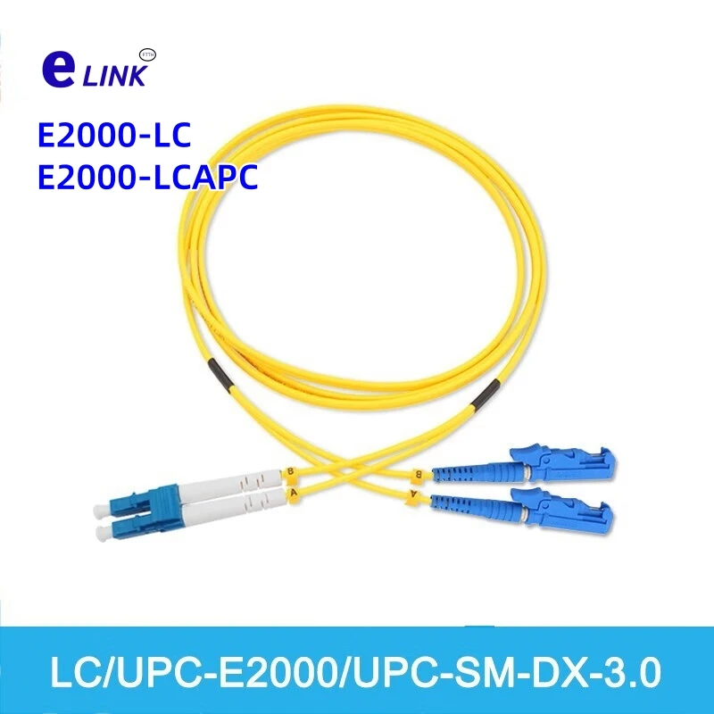 

fiber patch cord E2000-LC/APC LC/UPC duplex Singlemode 1m 3m 5m 7m 10m 50m 9/125um optical fibre jumper E2000-LC E2K elink