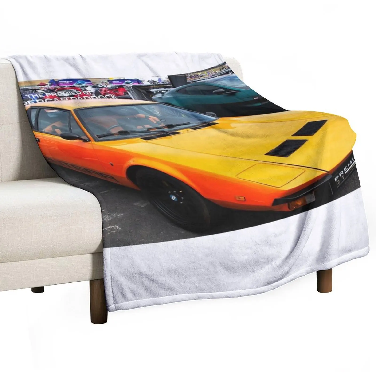 

Classic De Tomaso Pantera in Orange Throw Blanket Shaggy Furry Soft Blanket for Bedroom Living Room