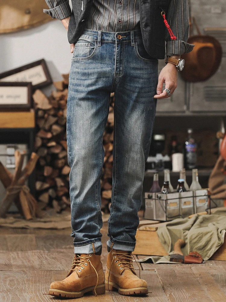 Pantalones vaqueros clásicos americanos Vintage para hombre, pantalones de pierna recta holgados informales, novedad de 2021, mezclilla de algodón juvenil Faionable