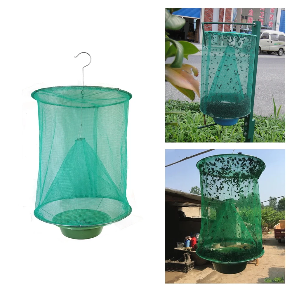 

Fly Catcher Killer Pest Control Reusable Hanging Fly Trap Flytrap Cage Net Traps Outdoor Garden Hanging Flycatcher