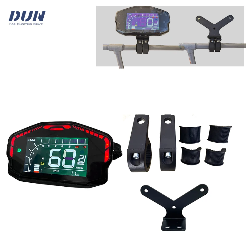 DKD LCD Speedometer Display Adjustable ONE-LIN/CAN-BUS Communication with Bracket For Votol Fardriver Controller