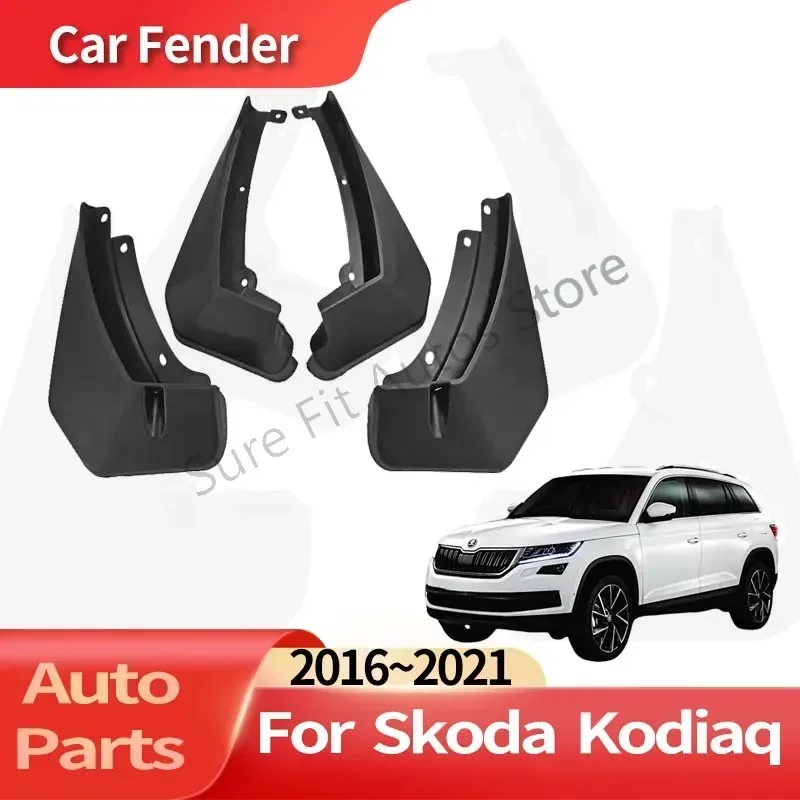 Auto Accessories For Skoda Kodiaq  2016~2021 Fender Lining Car Fender Anti-sand Splash Mud Guard Skin Punch-free Installation