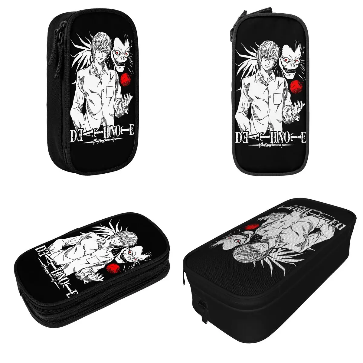 Death-Note Kira Pencil Case New Pen Holder Bags for Student Large Storage Office Zipper Pencilcases