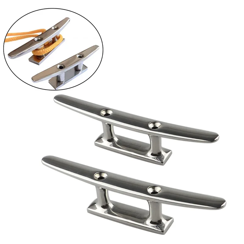 316 Stainless Steel Marine Mooring Cleat 4/5/6/8/10 Inch 2 Hole for Yacht Boat Dock Deck Tie Down Cleat Bollard