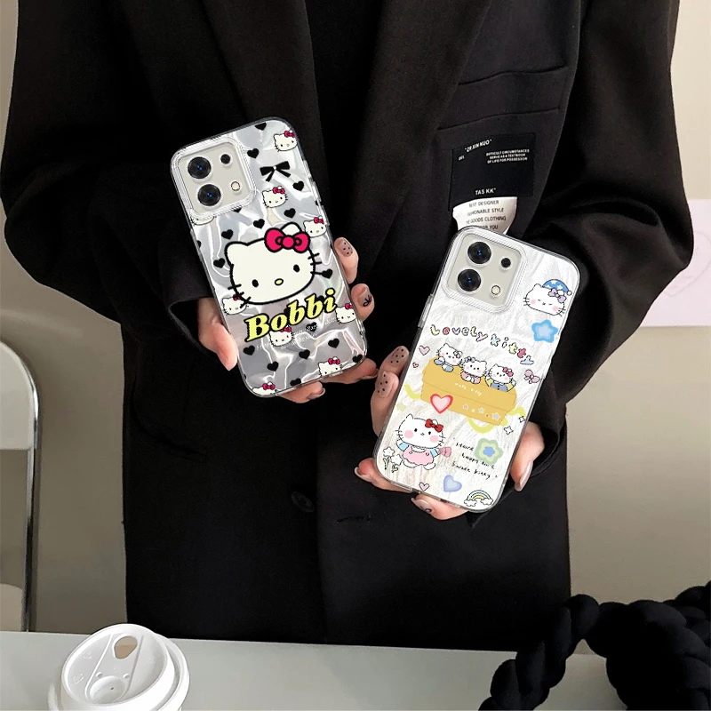

Cute Hello Kitty Phone Case for Redmi Note13 12 11 10 9 ProPlus 13C 12C 10C 9C A2 A1 Popular Feather Yarn Shockproof Back Covers