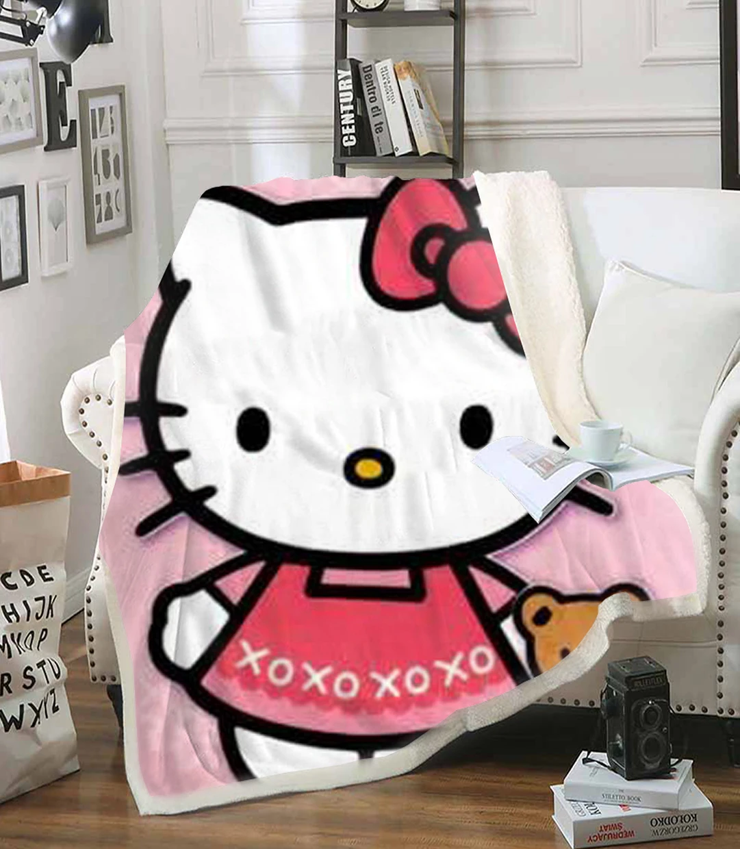 

Одеяло Hello Kitty, пушистое зимнее одеяло для дивана в конце осени и ранней весны, детский подарок, подходит для взрослых и детей