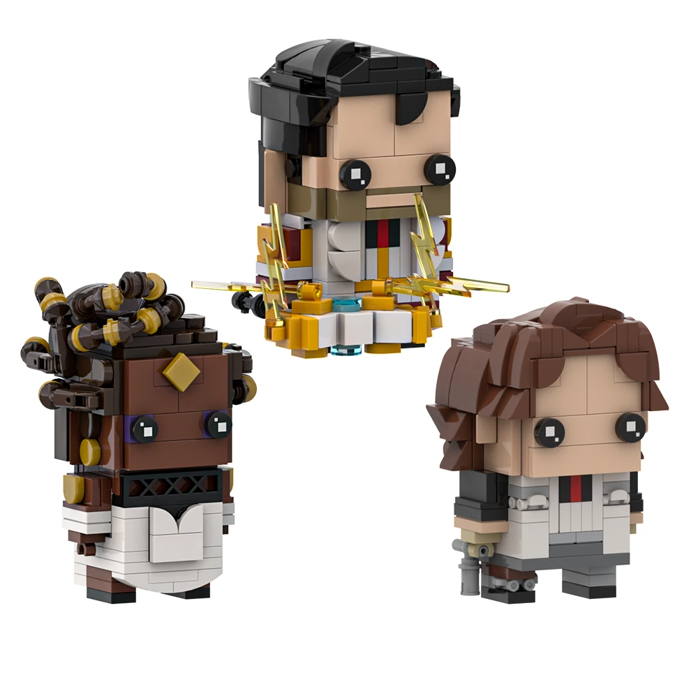 MOC Anime Game Figure Brickheadz Building Block Jinx Jayce Mel Victor Caitlyn Ekko Brickheadz Bricks Set DIY Assembly Toy Gift