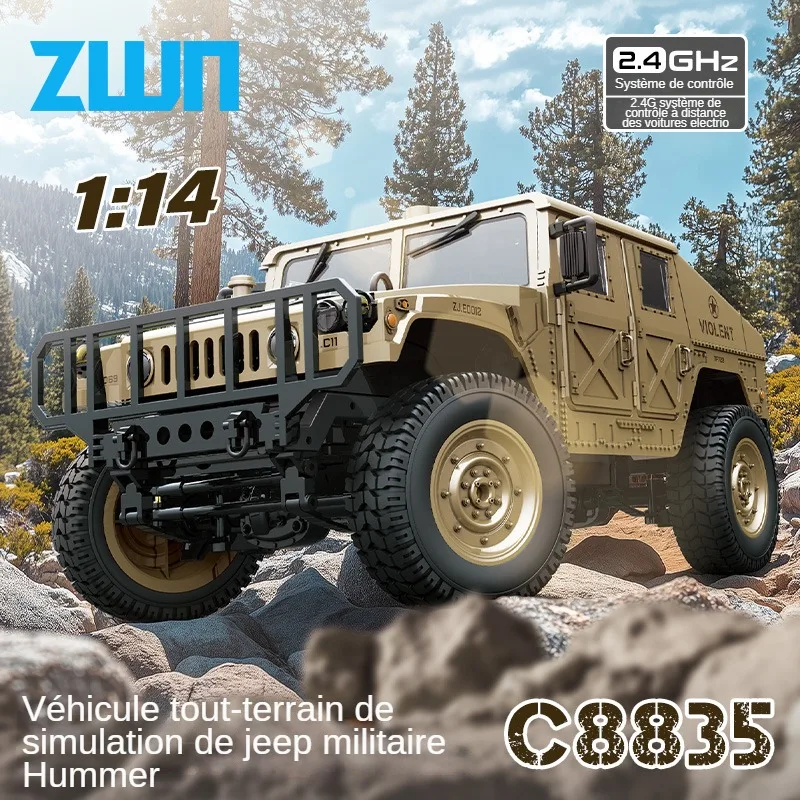 C8835 1:14 2.4G RC voiture Simulation 4x4 tout-terrain tout-terrain escalade Vehcile télécommande militaire Jeep jouet meilleur cadeau pour les enfants