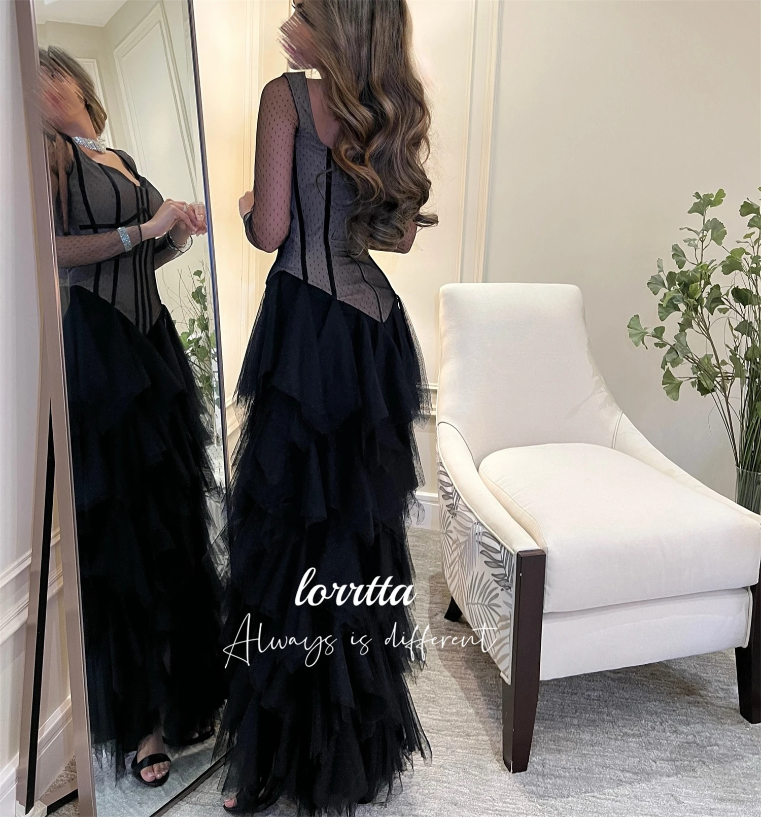 Customized Party Dress Evening Puffy Skirt Long Sleeves Robe De Soiree Femmes Cocktail Dresses for Special Occasions فساتين سهرة image 6