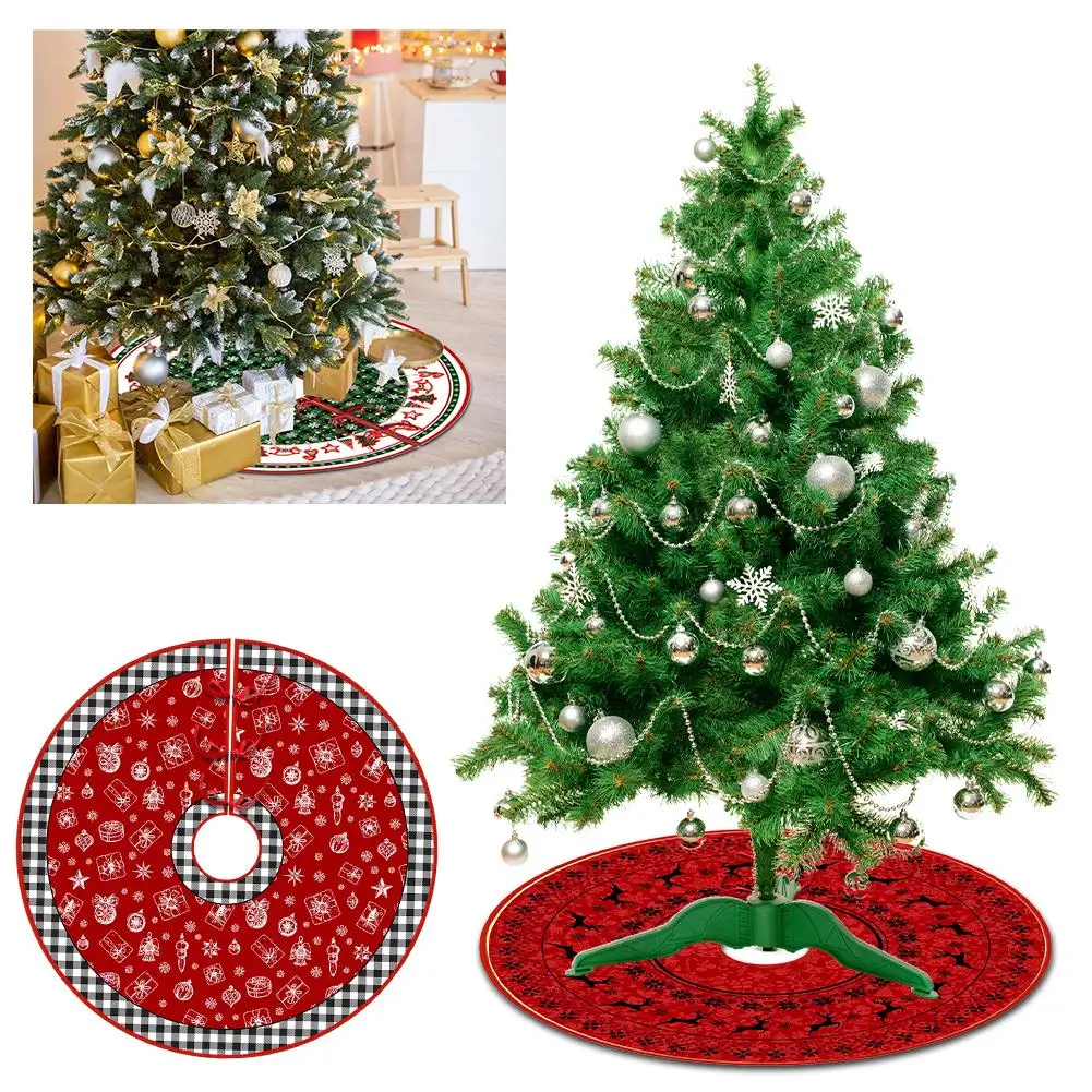 Christmas Tree Skirt Tree Circumference Exquisite Christmas Decorations Print D1y9
