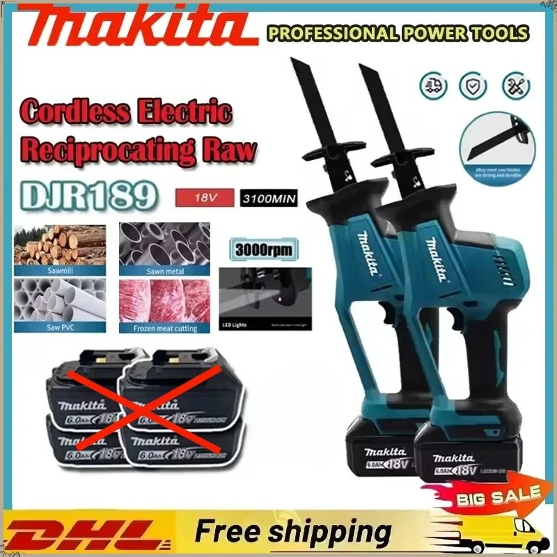 

Makita DJR189 Cordless Rechargeable Wood Metal Cutting Saw Brushless Electric Reciprocating Saw Portable Power Tools