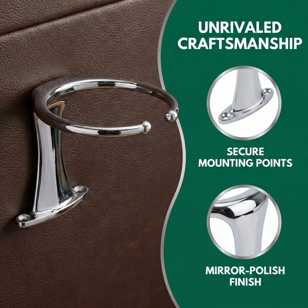 Car Stainless Steel Cup Holder Single Cup Single-leg Teacup Holder Marine Grade Double Cup Beverage Holder Vehicle Use