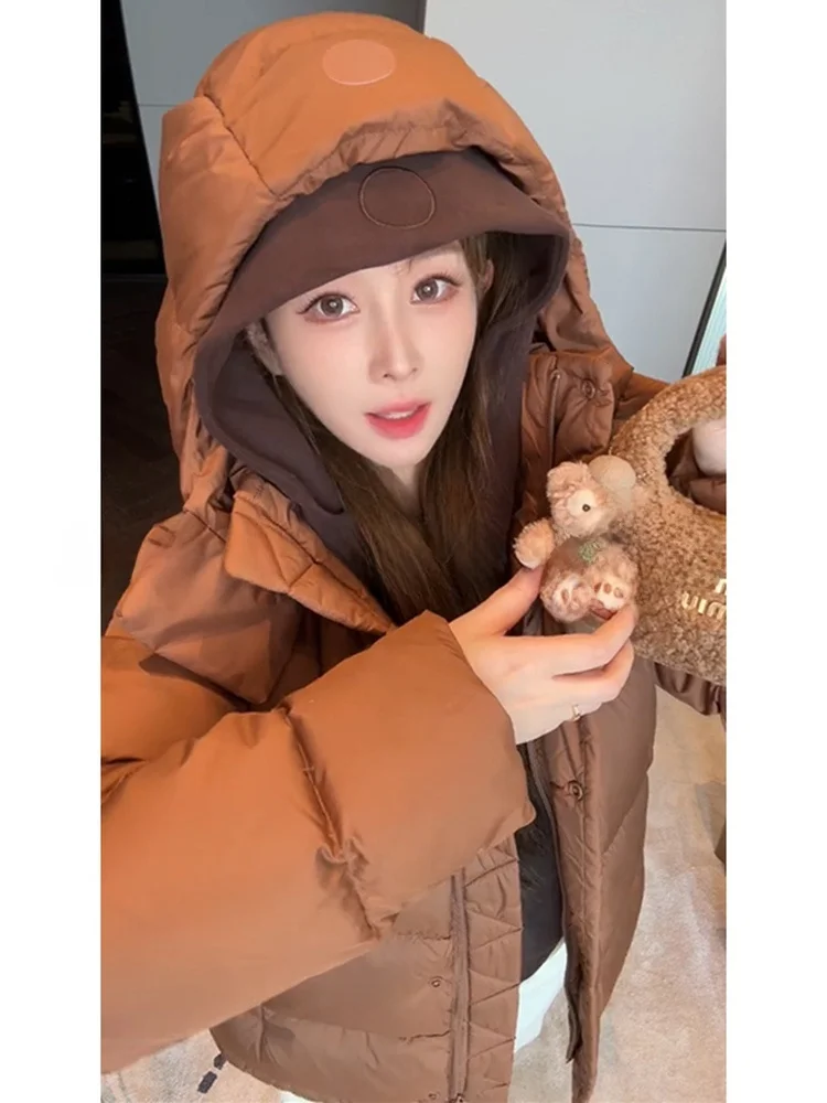 

Yulu Women's Thiened ort down Jaet Du Feather Bread Coat Warm Retro Sle Detachable Hood 90% down Content Daily Wear