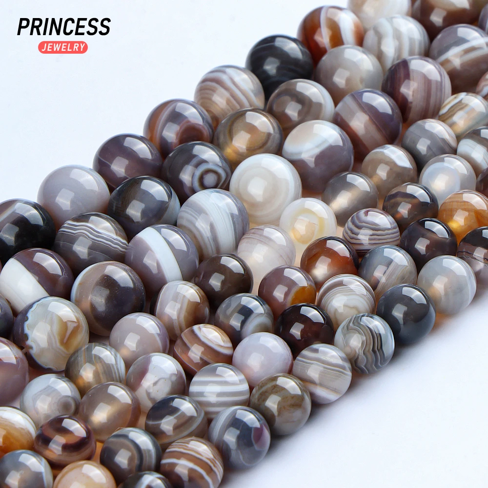 A++ Natural Botswana Agate Sardonyx Loose Beads for Jewelry Making Bracelets Necklace Stone Beads DIY Accessories 6 8 10mm