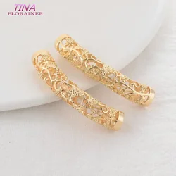 7.8x45.5MM 14K Gold Color Plated Brass Cloud Curved Tube Charms Pendants Bracelet Connector High Quality Findings