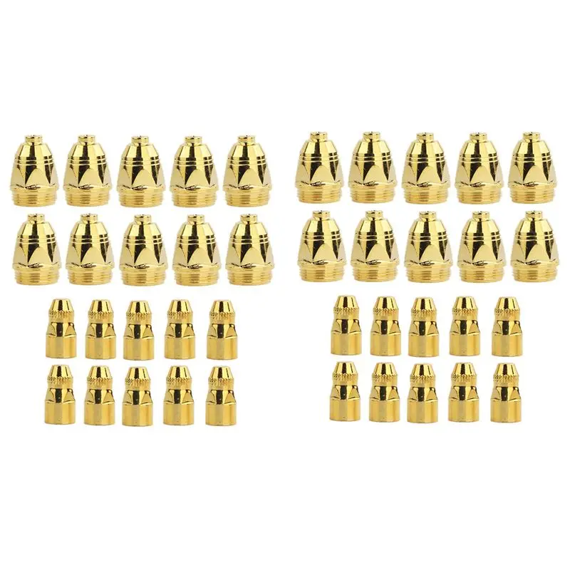 20-sets-lot-p80-air-plasma-consumables-golden-cnc-cutting-machine-plasma-cutter-nozzle-hafnium-electrode-13mm-a68e