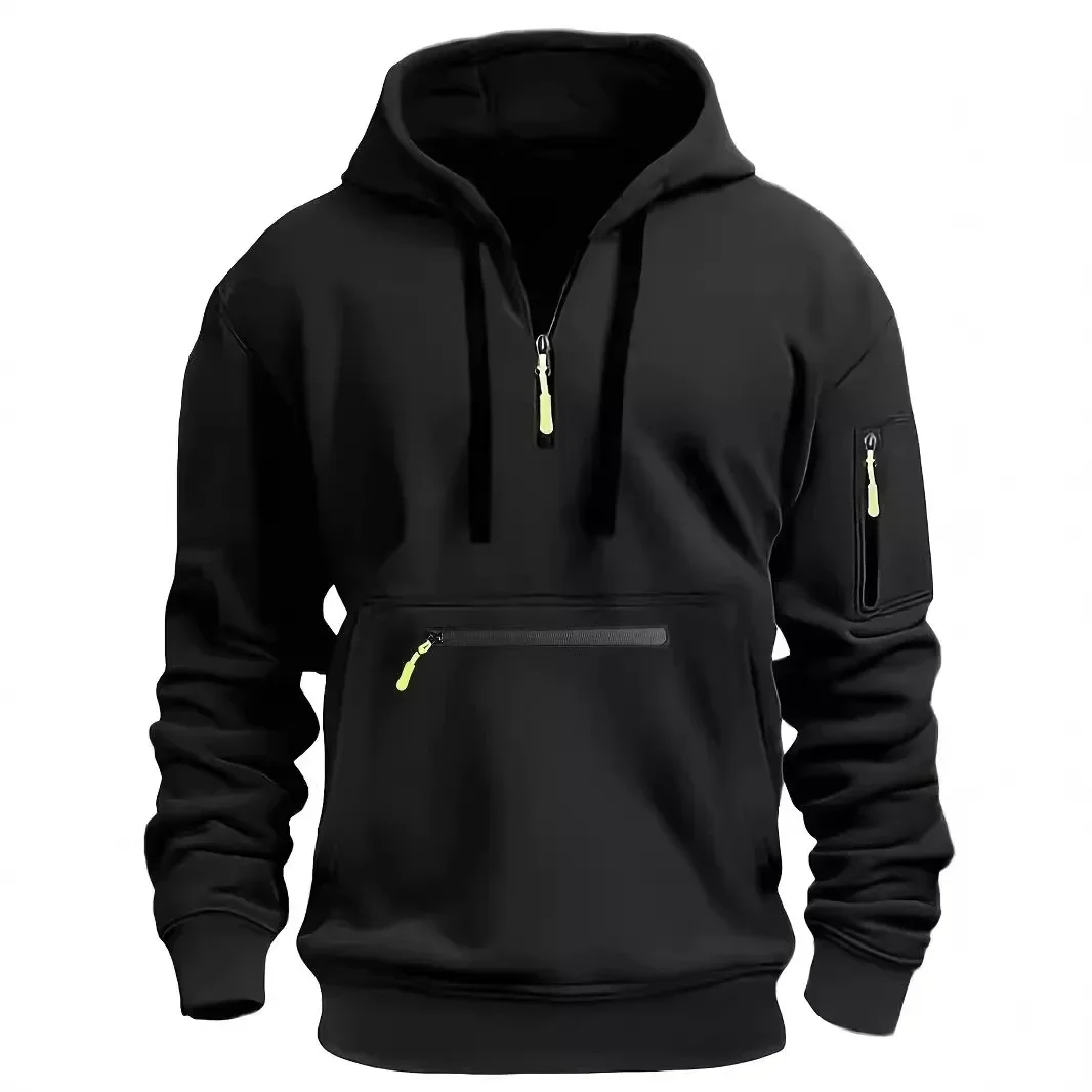

LIBIELIY Men's Sweatshirt Hoodie For Autumn And Winter. Waterproof Zipper And Multiple Pockets. Pullover Sports And Casual Swea
