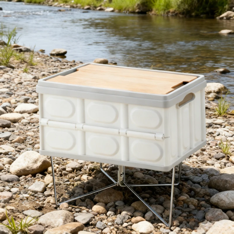 

Camping Foldable Stand Ice Box Holder Stainless Steel Folding Box Support Shelf Bracket for Outdoor Picnic Equipment Fishing