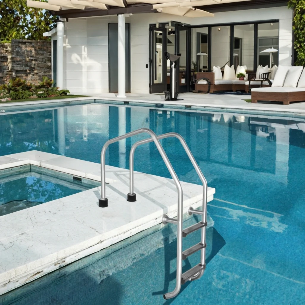 

Stainless Steel 2-5 Steps Swimming Pool Ladder Premium Pool Accessories