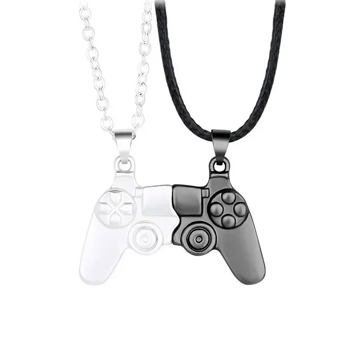 2Pcs Magnetic Game Controller Couple Necklace Creative Gamepad Pendant Necklaces Lovers Good Friend Best Necklace Jewelry Gifts