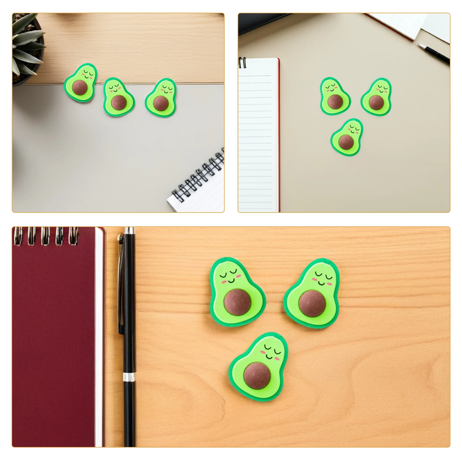 

18pcs Cartoon For Students Unique Avocado Shaped Tpr Bright Painting Erasers Adorable Stationery Gift