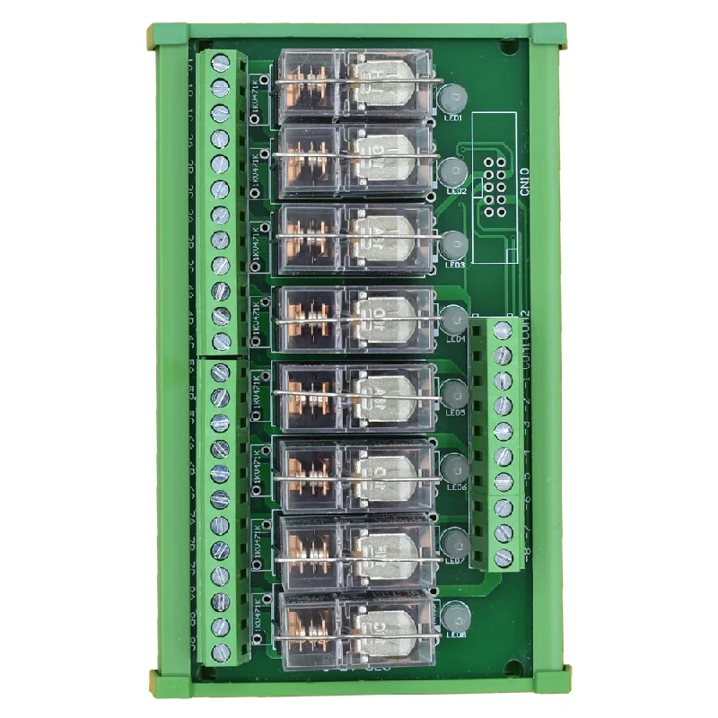 2/4/6/8/10/12/16 Channel PLC Output Signal Amplifier 16A 8PIN Relay Module Trigger Voltage 12V 24V 1NO+1NC NPN/PNP Compatiblehi