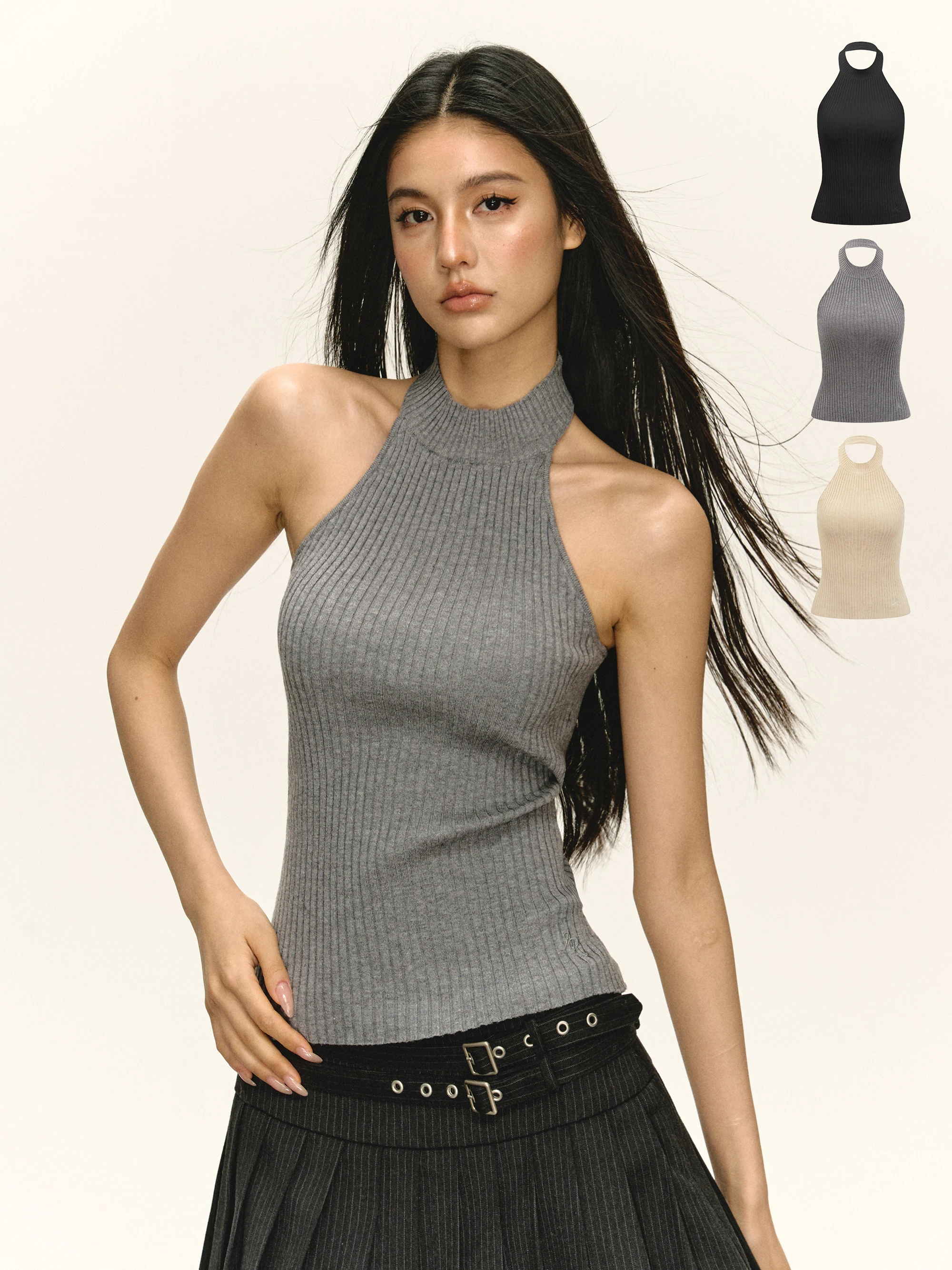 

Ariseism American Retro Knitted ter Vest Women's Summer Slim Fit Sexy Street Sle Top Casual Wear Pure Color Outerwear