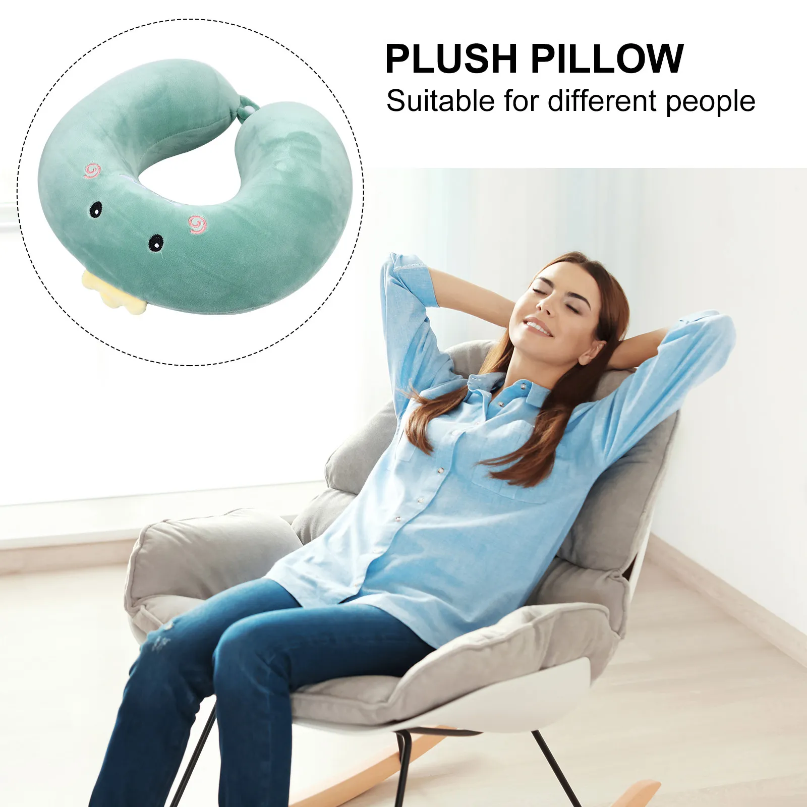 

1Pcs U-Shaped Neck Cushion Cute Animal Shape Travel Pillow for Neck Head Chin Support and Home Decoration Pillow