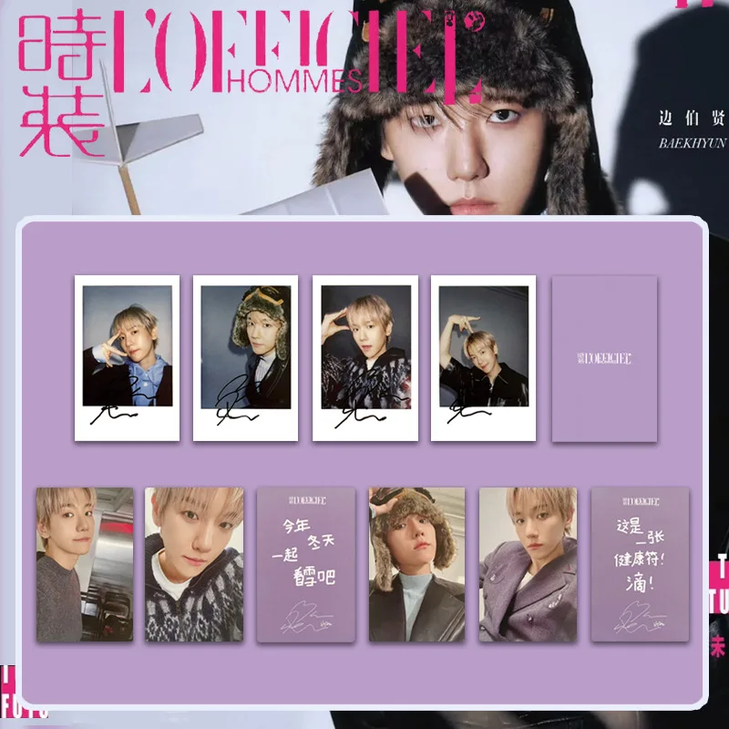4 szt./zestaw BAEKHYUN Fotokarty Pop-up Store Karty LOMO Karty z Selfie z Magazynów Kolekcje dla Fanów