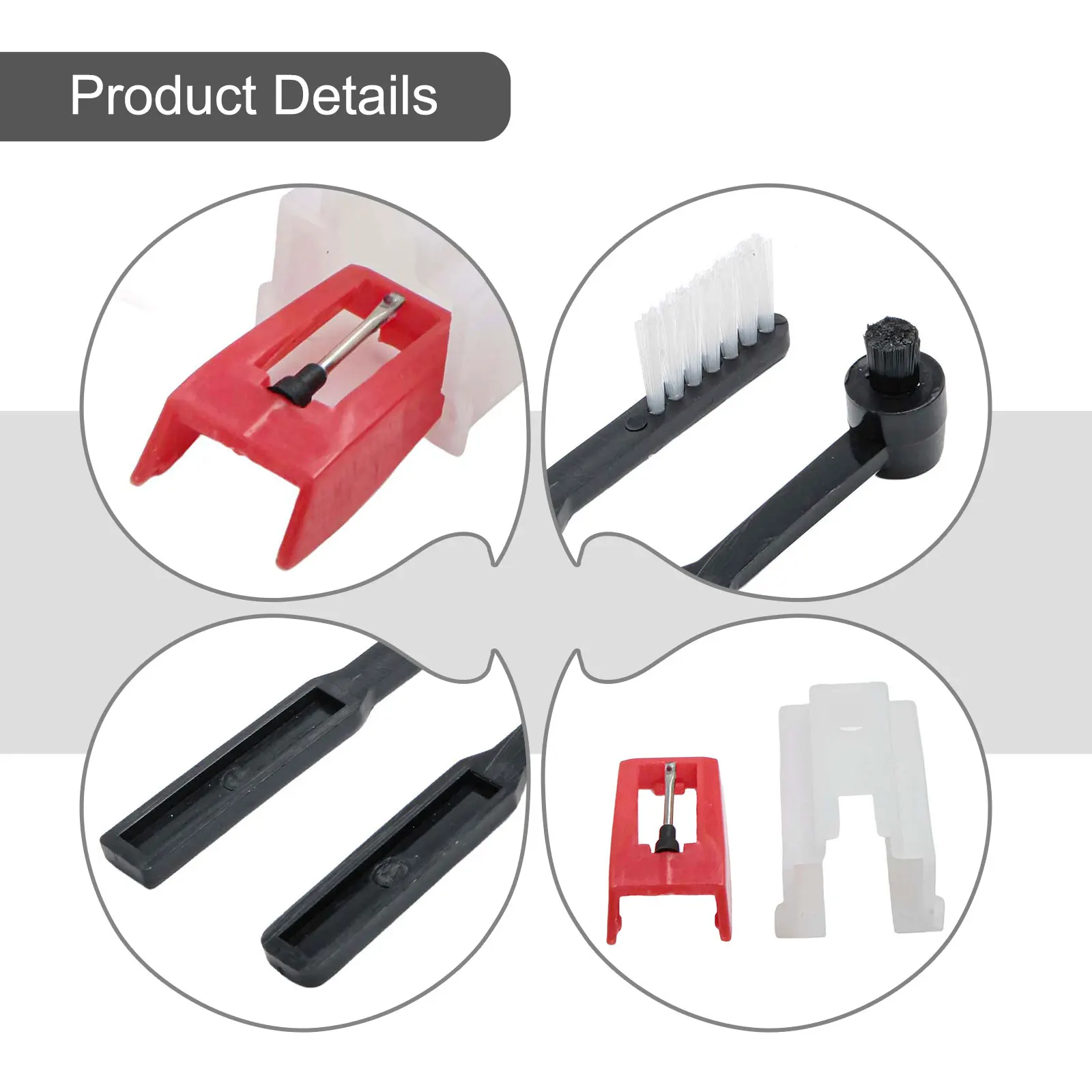 Black+Red Needle Replacement Replacement Needles For Phonograph Stylus Needle Kit Record Needle Set Smoother Sound