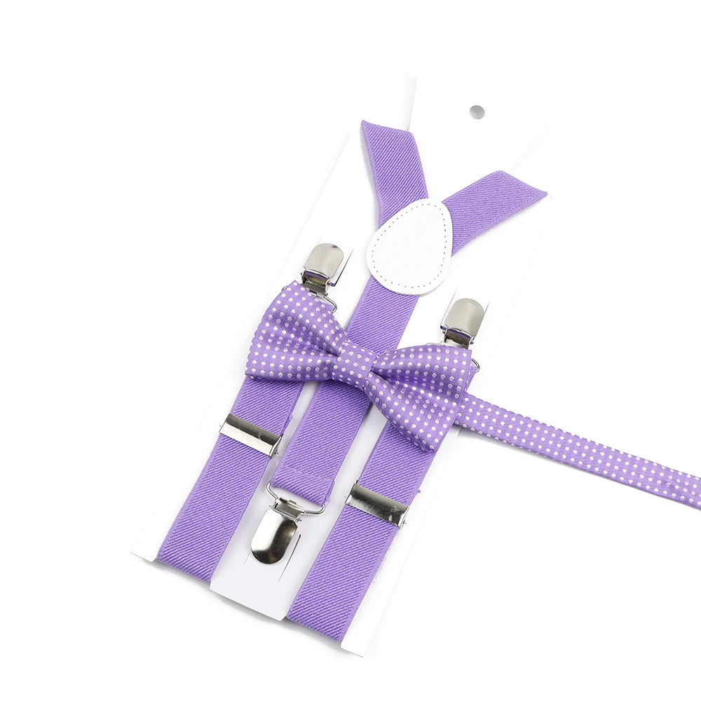 Men's Kids Solid Color Suspender Bowtie Set