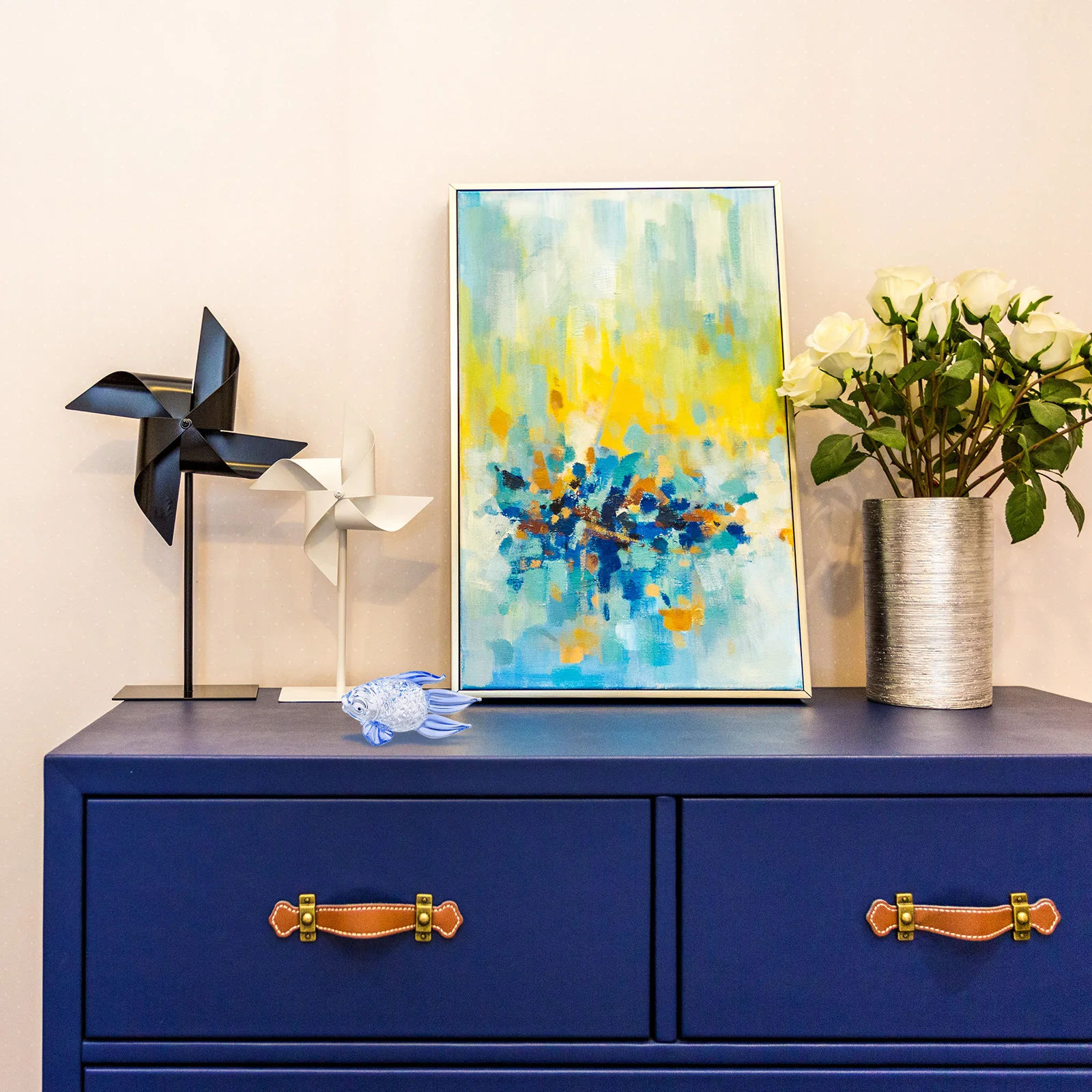 

1Pcs Glass Fish Decoration High Quality Office Cabinet Decor Holiday Gift Special Texture Fine Workmanship