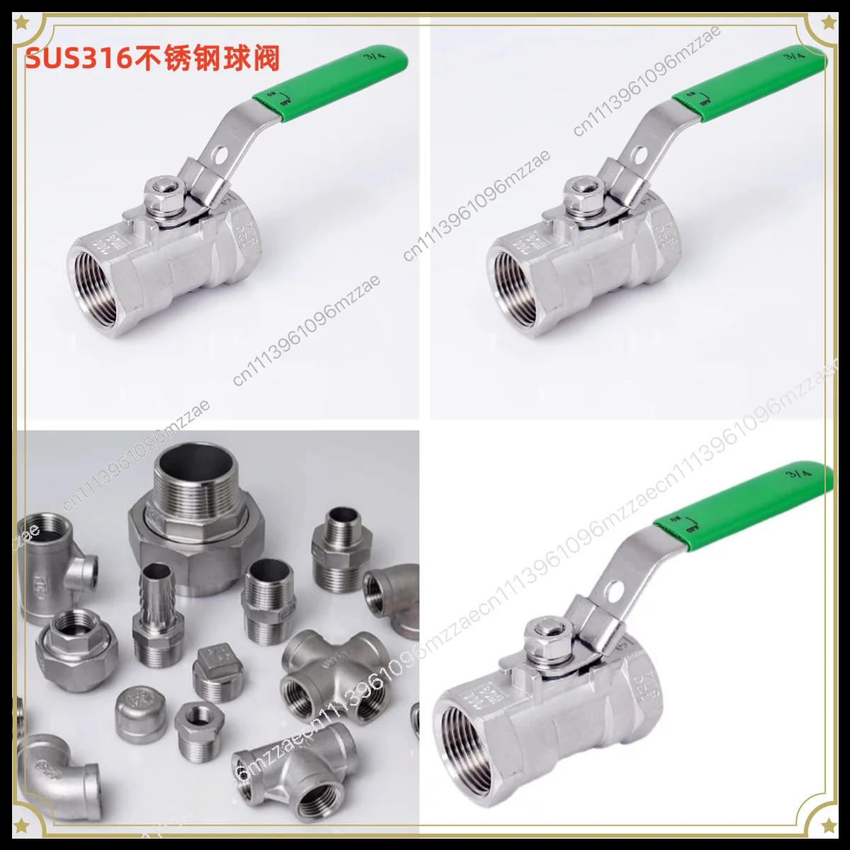 SUS316 Stainless Steel Ball Valve Standard One Piece Ball Valve