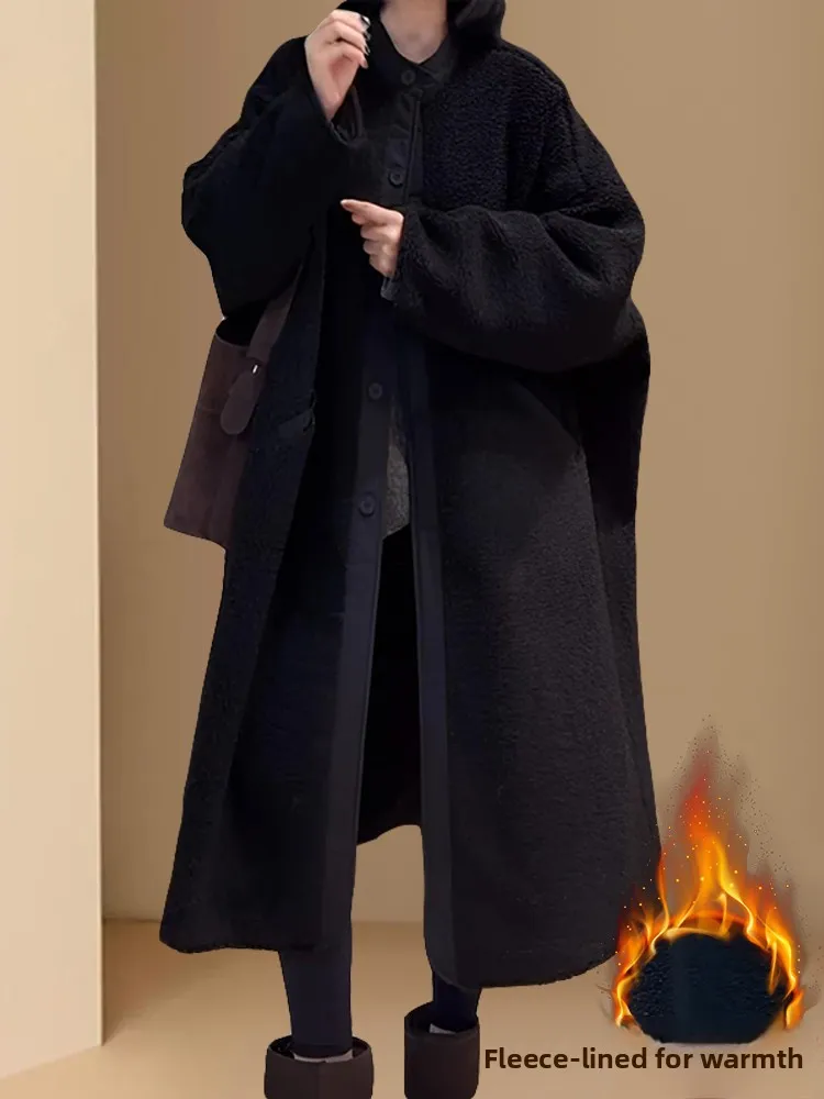 

Double-Sided Wear Thickened Loose Knee-Length Slimming Coat Fashionable Design Casual Women's Outerwear Autumn Winter New Arr...