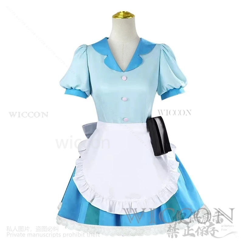 Anime Pantyy Stocking Cosplay Costume Pink Blue Maid Uniform Dress Lovely Lolita Cos Wigs Halloween Christmas Carnival Clothes