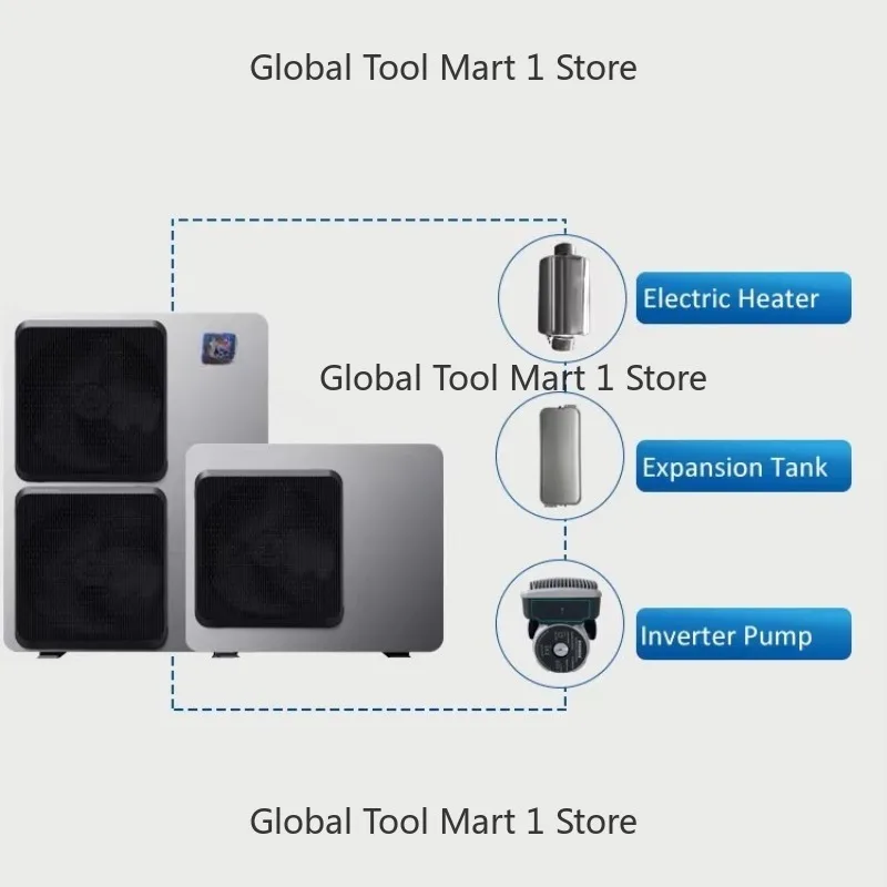 R290 Inverter Mon-oblock Air Source Heat Pump Wifi Pom-pa Ciepła High Temper-ature Domes-tic Heating Water Heater