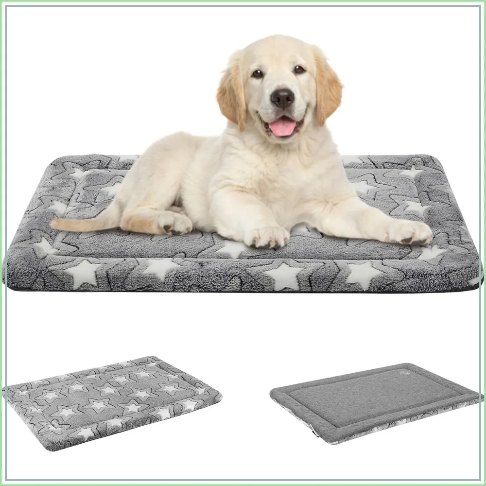 Reversible Dog Crate Pad - Cool & Warm, Machine Washable, Cozy Star Pattern, All-Season Pet Bed for Small Medium Large Dogs, 30"x20"